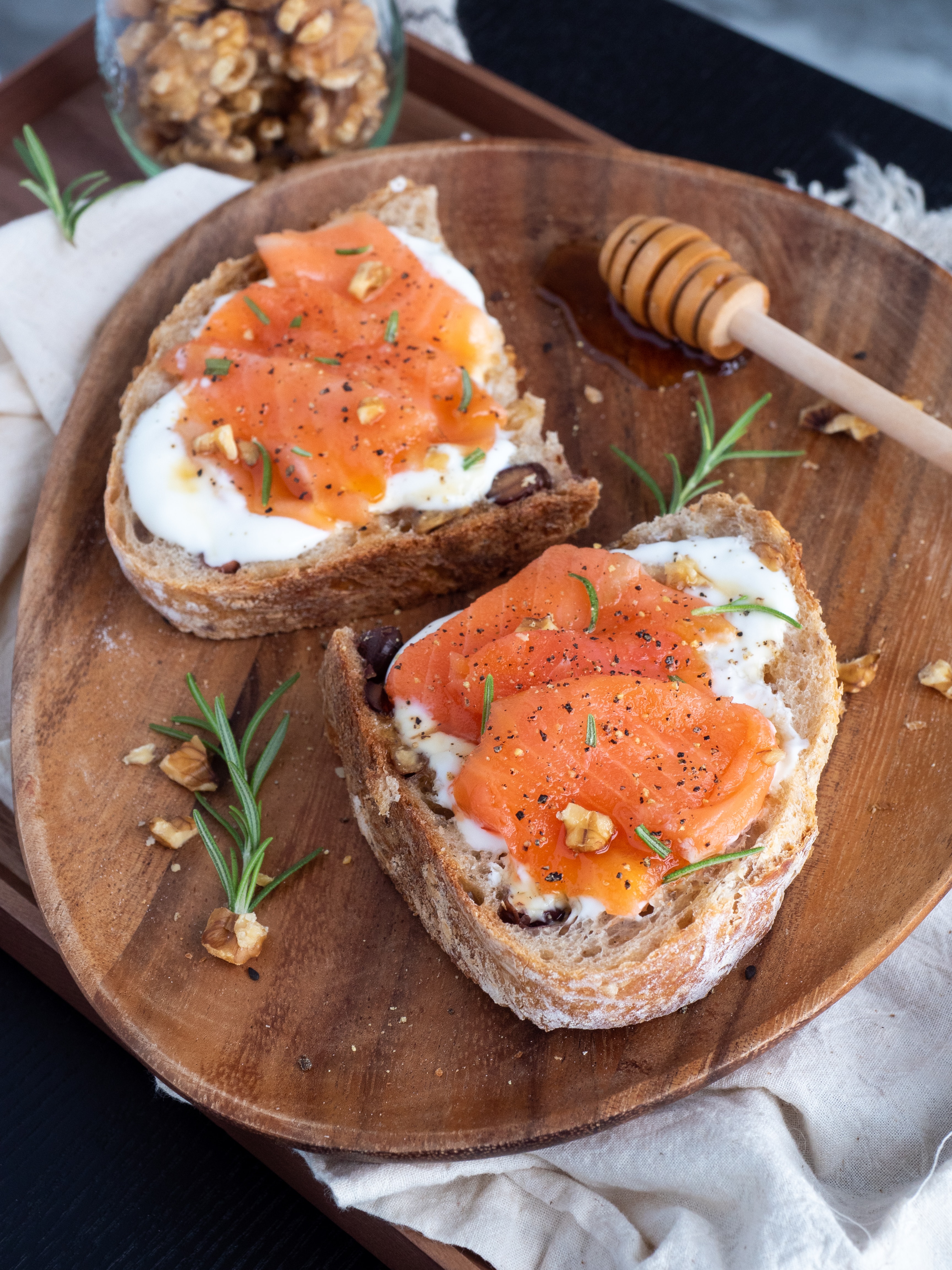 Smoked salmon on sourdough